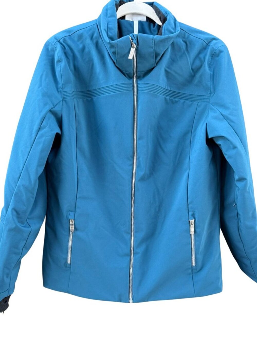 Descente Women’s Blue Softshell Ski Jacket Full Zip Size 10